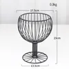 Plates Nordic Creative Wrought Iron Wine Glass Shape Fruit Drain Basket Simple Household Living Room Tray Art Candy Dessert