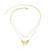 Collane a pendente Oro Silver Coloro Clavicle Catena Collana Parl Fashion Piccolo Piccollo Bitewle per farfalla per donne