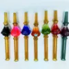 Colorful Smoking Glass Heart LOVE Diamonds Style Freezable Liquid Filling Filter Nails Tip Straw Waterpipe Hookah Oil Rigs Bong Cigarette Holder Pipes Tube