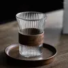 ワイングラスピニー310ml垂直縞模様のガラスカップボロケイ酸塩クリエイティブビームアンチスカルディング日本語スタイルの朝食