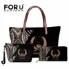 Bolsas de noite bolsas de luxo saco feminino 3pcs Conjunto polinésio pohnpei imprimindo ombro de verão e carteira de couro PU Grande bolsa de viagem