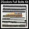 268 st Complete Moto Body Full Screws Kit för Kawasaki Ninja ZZR1400 ZZR ZX 1400 CC ZZR-1400 12 13 14 15 16 17 MOTORCYCLE FAIRING BOLTS Windcreen Bolt skruvmuttrar mutter Set Set