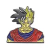 Broches xm-funny Japanse anime kakarot broche legering glazuur metalen badge pin kraag accessoires