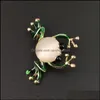 Pins Brooches Fashion Animal Brooch Pearl Painting Oil Jewelry Pin Frog Ornament Drop Delivery Dhzql