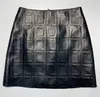 Modne damskie spódnice ze skóry PU letnie szorty Projektant Gentleman Kieszenie boczne Czarna kieszeń Tonalna Sznurek Krótkie spodnie