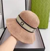 Straw Hat Sun Hats Designer Cap Casquette for Man Woman Breathable Summer Resort Sun Protection Ultraviolet Stripe Letters Caps Black Pink Color