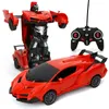 Diecast Model 1 18 Rc Transformer 2 in 1 Transformation Robots Models Remote Control Racing Toy Fighting Gift ragazzi giocattolo di compleanno 230210