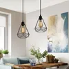 S 1PCS LED -järnflushmontering Retro Tak nedåt Lätt diamanthänge Lamp E27 White Walkway Kitchen Home Decor Fixture 0209