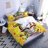 Zestawy pościeli klaun żółte wzorzyste walentynki para sypialni kołdra super konsystencja wielkości łóżko