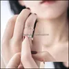 Band Rings Fashion Fresh Hollow Cute Cat Ear Finger Open Ring Design Jewelry Bell Pendant Ladies Young Adjustable Gift Chain Link Dr Dhsdg