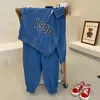 Set di abbigliamento Set di maniche lunghe in cotone da bambino autunnale Set di pantaloni da polo per ragazzi e ragazze di anni Abbigliamento sportivo casual semplice in due pezzi