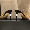 Sandali da donna alla moda Scarpa singola Perla 8,5 cm Scarpe con tacco piccolo Tacchi alti vintage Marchio di lusso Designer Scarpe eleganti Pantofole Cena di nozze Scarpe casual da passeggio 333