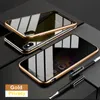 Magnetic Tempered Glass Metal Privacy Case For iPhone 11 12 13 14 Pro Max Anti-Spy 360 Protective Cover