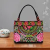 Evening Bags Women Shoulder Embroidery Ethnic Style Pretty Flower Bohemia Retro Canvas Large Capacity Shopper Handbag For Teenage Girl