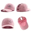 Ball Caps Designer Dames Black Blue Pink High Tail Baseball Cap Bonnet Femme Messy Bun Tail Bling Hats For Women Bone 230211