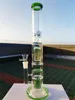 2023 16 Inch 40 CM Heady Bong Dabber Rig Glass Water Pipes straight THree Colors 18mm Bowl Thick Heady Beaker Percolator Jelly Fish Tire FIter Bong Smoking Bubbler