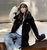 Женские куртки Tide Harajuku Faux Lamb Wool Jackwets Women Fashion Ins Unfize Стенд на молнии воротнич