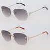 Sonnenbrille Damen Randlos Moissanit Diamant Set Mode Sonnenbrillen Rahmen Designer Randlos Sonnenbrille Herren Luxus Diamant Set