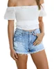 Jeans summer women's shorts denim shorts tassel shorts 6083