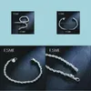 Łańcuch Link 925 Sterling Sier Fine Jewelry dla kobiet i mężczyzn 4 mm urok Flash Twisted Rope Bransoletka Pseiras de Prata Drop Bra dhmre
