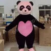 Halloween Love Panda Bear Mascot Costume Anpassa tecknad kor Anime Temakaraktär Vuxenstorlek Jul födelsedagsfest utomhusdräkt