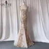 Party Dresses Qsyye Gold Evening Dresses Mermaid Long Prom Gown Glitter Sequin Party Dress Sweetheart Golden Formal Glown Sparkle Woman Dress 230210