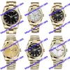 6 Model High quality Asian watch 2813 automatic watches 11820836mm black diamond men's watch white fritillary dial gold women's watch stainless steel watch band watch