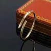 Designer 2.8mm Thin 6th Bracelet Bangle Steel 18k Gold Plated Bracelets Women Love Bangles Jewelry Gift Size 17 19nail Bracelet