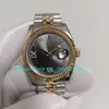 20 montres de taille moyenne de style avec boîte pour dames hommes 36mm or rose cannelé lunette diamant cadran femmes bracelet femmes automatique mécanique montre dame