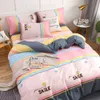 Bedding sets Plant Cashmere Sets Full Light Luxury AB Surface Design Four Piece suit Bed Sheet King Size 230210