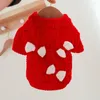 Dog Apparel Vest Fine Workmanship Bow Tie Soft Comfortable Festive Dress Up Acrylic Red Year Pet Christmas Clothes For Teddy