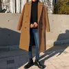 Trench da uomo 2023 Cappotto di lana autunno e inverno Cappotto da uomo di media lunghezza stile coreano Giacca a vento britannica Spessa risvolto giapponese