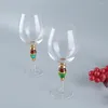 Copos de vinho criativo de cristal de cristal pintando phnom penh phnom goblet esmalte clássico champanhe vermelho 1 par de favor da festa de casamento
