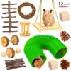 Small Animal Supplies Combination Hamsters Rabbit Rat Toys Hamster Set Pet Guinea Pig Parrot Play Molar Wooden 230211