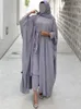 Vêtements ethniques Dubai Abaya 2 pièces ensemble pour femme musulmane Kimono et longue robe islamique saoudien Abayat Ramadan Eid modeste tenue
