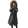 レディーストレンチコート取り外し可能なビッグファーカラープラスサイズのサイズの冬用ジャケット女性ロングレディースダウンコットンジャケット2023パーカーフード付き女性コート