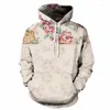 Erkek Hoodies Plus Boyut Baskı Baskı Çiçek Hoodie Sweatshirt Sıradan Gevşek Fit Kazak Marka Unisex Uzun Kollu Bombacı Kapşonlu Üstler M-4XL