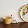 Kommen 5-inch Europese stijl Vintage keramische kerstman Claus Deep Bowl Christmas Fruit Modellering