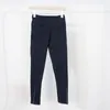 LL Vêtements de yoga Marche Équitation avec point inversé Pantalon à neuf points Sport Leggings taille haute Pantalon de yoga Multi-poches Course de nuit Équitation