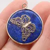 Pendentif Colliers En Gros Naturel Pierre Semi-précieuse Ronde Lapis Lazuli MakingDIY Collier Bijoux Cadeau 10 PCS