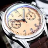 Luxury 5172 Mens Watch ETA7750 Automatic Chronograph Stainless Steel Rose gilt Opaline Dial Watches Sapphire Crystal Water Resistance Calf Skin Leather Strap