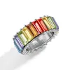 Bröllopsringar Fashion Luxury Cubic Zirconia For Women Red Blue Green Finger Ring Crystal Statement Korean Jewelry 2023
