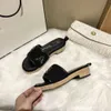 Slippers Small Fragrance Thick Sole Slotted Summer Letter Chain Wearing Versatile Roman Tall Women T2302114