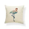 Pillow Pink Flamingo Case Crown Feather Leaf Print Letter Geometry Decoration Yellow Blue Background Bedroom Sofa Cover