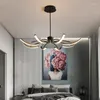 Lampadari Soggiorno moderno Lampada da modellazione a LED nordica Camera da letto Lampadario da pranzo Illuminazione Lampade a sospensione per la casa