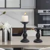 Candle Holders French Retro Black Iron Candlestick Vintage Holder Stick Unique Home Decoration Party Candles Rack Pography Props