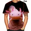 Men's T Shirts 2023 ! Est Animal Axolotl 3d Print T-shirt Summer Casual Unisex Funny Fashion Top