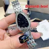 G5F BV103146 ​​103449 Zwitserse kwartsbeweging Dames Watch 33 mm Diamanten Bezel Black Die Geel Gold Case Steel Bracelet Super versie Eeuwigheid Lady Horloges