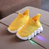 Sneakers Size 2130 New LED Children Glowing Shoes Baby Luminous Sneakers Boys Lighting Running Shoes Kids Breathable Mesh Sneakers J230212