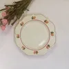 Plates Dinner Ceramic And Bowls Set Vintage Dessert Dishes Flower Household Serving Tableware Home Decor Wedding